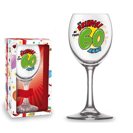 CALICE \\"60 ANNI\\" h.19 cm CON SCATOLA REGALO