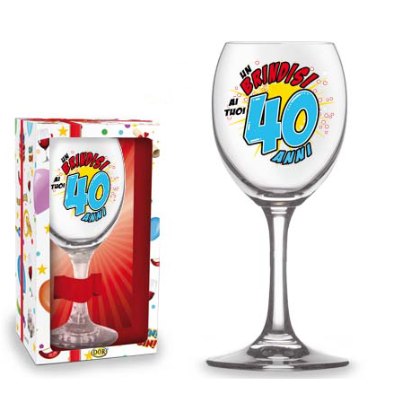 CALICE “40 ANNI” h.19 cm CON SCATOLA REGALO