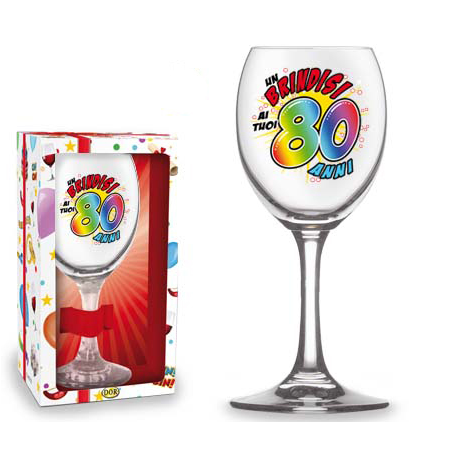 CALICE “80 ANNI” h.19 cm CON SCATOLA REGALO