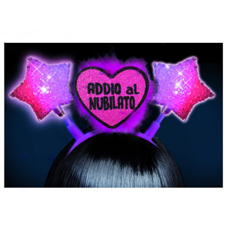 CERCHIETTO \\"DISCO PINK LADY\\" - ADDIO AL NUBILATO con luci intermittenti
