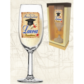 FLUTE "LAUREA" h.19 cm CON SCATOLA REGALO
