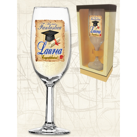 FLUTE \\"LAUREA\\" h.19 cm CON SCATOLA REGALO