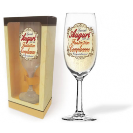 FLUTE “HAPPY BIRTHADAY” h.19 cm CON SCATOLA REGALO