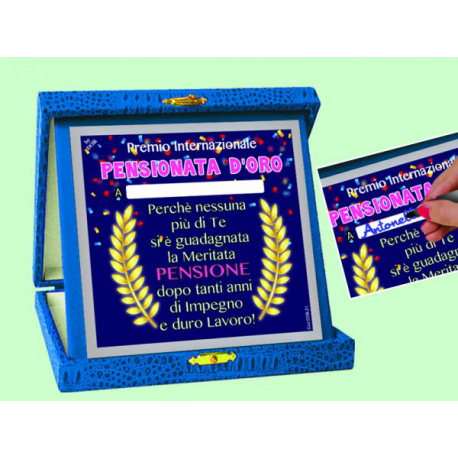 TARGA 1° PREMIO PENSIONATA DA PERSONALIZZARE