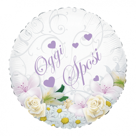 PALLONCINO MYLAR MATRIMONIO 45cm