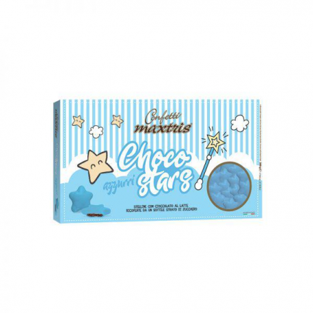 CONFETTI STELLINE AZZURRE AL CIOCCOLATO AL LATTE GR. 500 - Maxtris