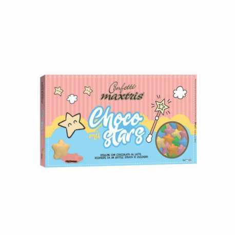 CONFETTI STELLINE MULTICOLOR AL CIOCCOLATO AL LATTE GR. 500 - Maxtris