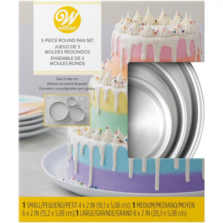 WILTON SET 3 TEGLIE ROTONDE - 10-15-20cm - H.5 cm