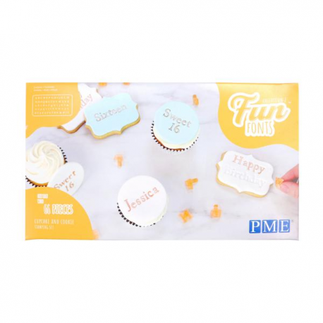 \\"Collezione 2\\" PME FUN FONTS SET COMPLETO LETTERE (Maiuscole e Minuscole) + NUMERI e SIMBOLI SPECIALI AD IMPRESSIONE