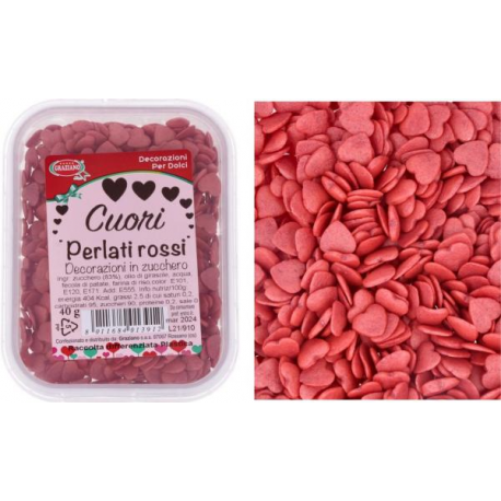 CUORICINI DI ZUCCHERO ROSSI 40g