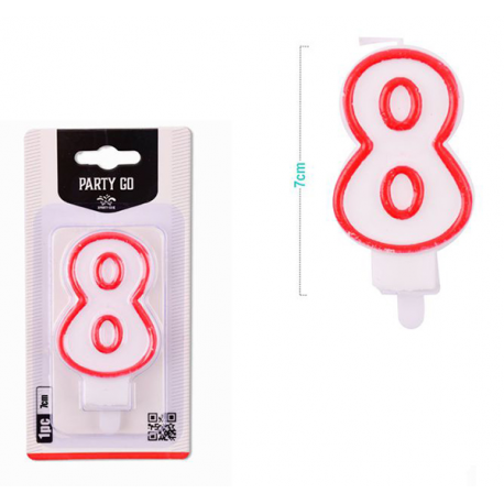CANDELINA COMPLEANNO NUMERO 8 ROSSA