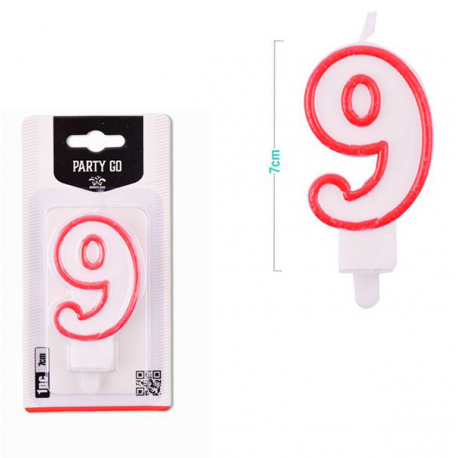 CANDELINA COMPLEANNO NUMERO 9 ROSSA