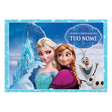 Cialda personalizzata FROZEN rettangolare (stampa su fibra alimentare)