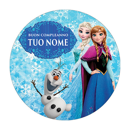 Cialda personalizzata FROZEN tonda (stampa su fibra alimentare)