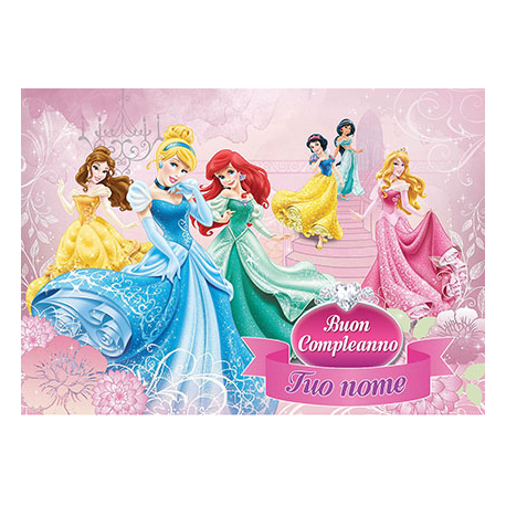 Cialda personalizzata PRINCIPESSE rettangolare (stampa su fibra alimentare)