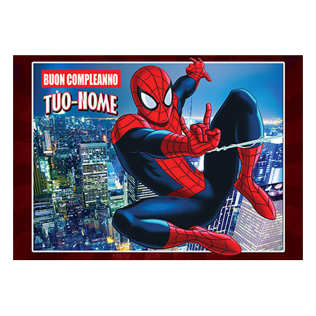 Cialda personalizzata SPIDERMAN rettangolare (stampa su fibra alimentare)