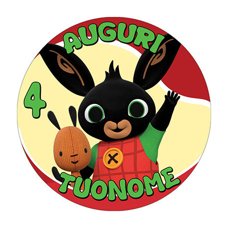 Cialda personalizzata BING tonda (stampa su fibra alimentare)