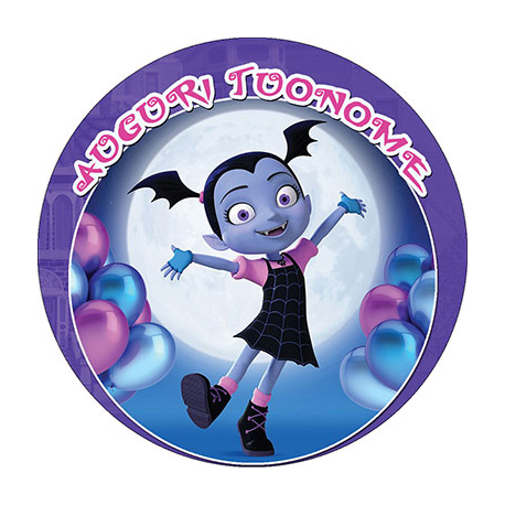 Cialda personalizzata Vampirina tonda (stampa su fibra alimentare)