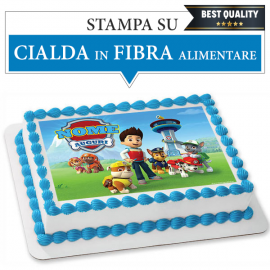 Cialda personalizzata PAW PATROL rettangolare (stampa su fibra alimentare)