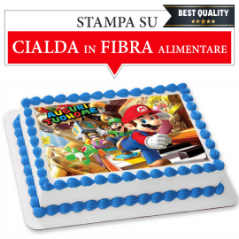 Cialda personalizzata SUPER MARIO rettangolare (stampa su fibra alimentare)