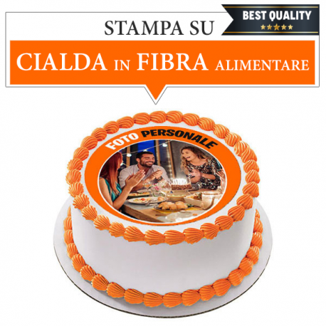 Cialda FOTO PERSONALE tonda (stampa su fibra alimentare)