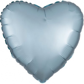 PALLONCINO MYLAR FOIL CUORE - AZZURRO SATINATO 46cm