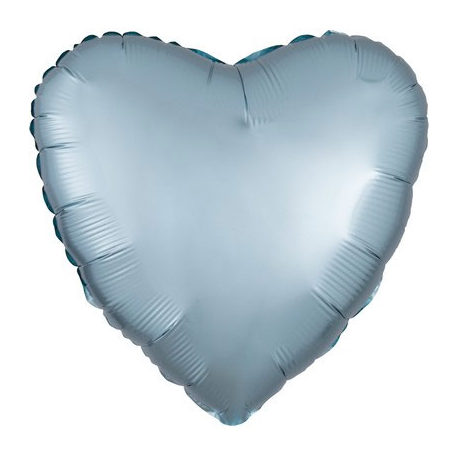 PALLONCINO MYLAR FOIL CUORE - AZZURRO SATINATO 46cm