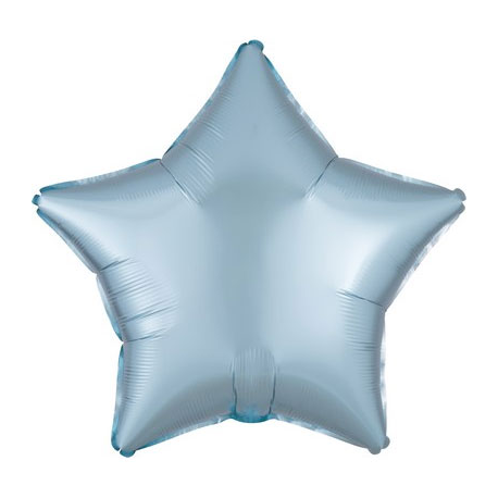 PALLONCINO MYLAR FOIL STELLA - AZZURRA SATINATA 46cm