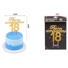 CAKE TOPPER \\"18 ANNI\\" GOLD
