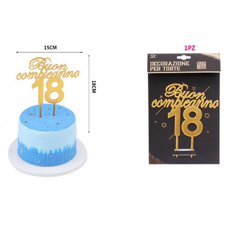 CAKE TOPPER \\"18 ANNI\\" GOLD