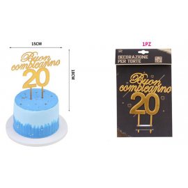 CAKE TOPPER \\"20 ANNI\\" GOLD