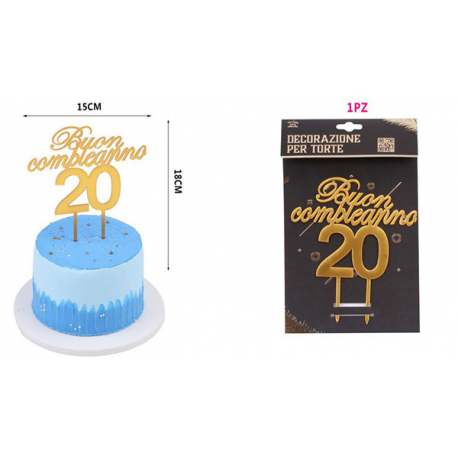 CAKE TOPPER \\"20 ANNI\\" GOLD