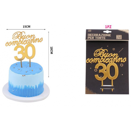 CAKE TOPPER \\"30 ANNI\\" GOLD