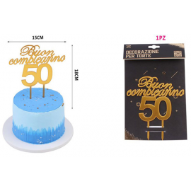 CAKE TOPPER \\"50 ANNI\\" GOLD