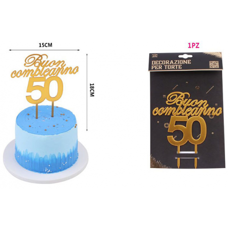 CAKE TOPPER \\"50 ANNI\\" GOLD