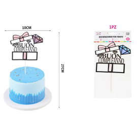CAKE TOPPER \\"BUON COMPLEANNO GIFT\\" LEI