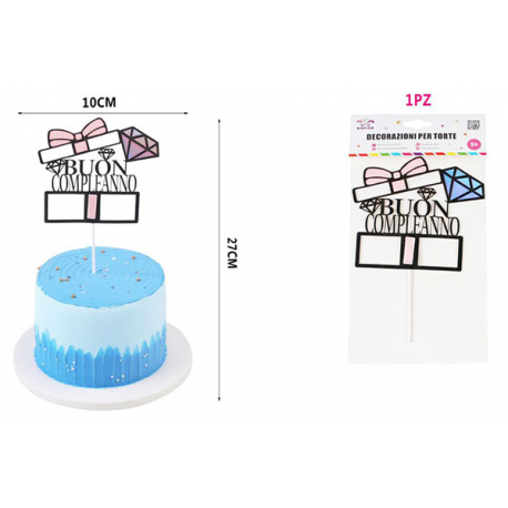 CAKE TOPPER \\"BUON COMPLEANNO GIFT\\" LEI
