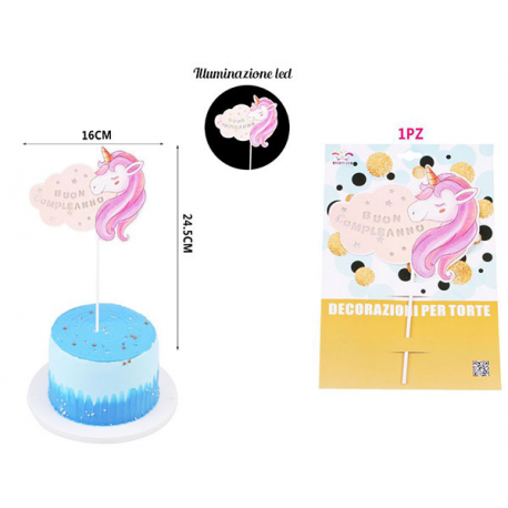 CAKE TOPPER \\"UNICORNO\\" CON NUVOLETTA