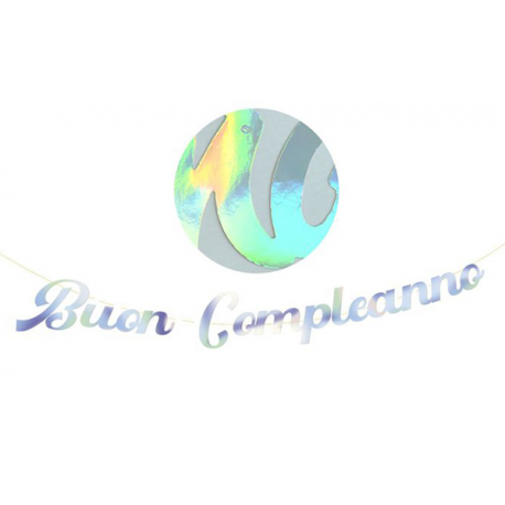 FESTONE \\"BUON COMPLEANNO\\" ARGENTO 2,5 mt