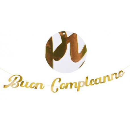 FESTONE \\"BUON COMPLEANNO\\" ORO 2,5 mt