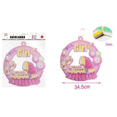 GHIRLANDA NASCITA BIMBA 34,5cm