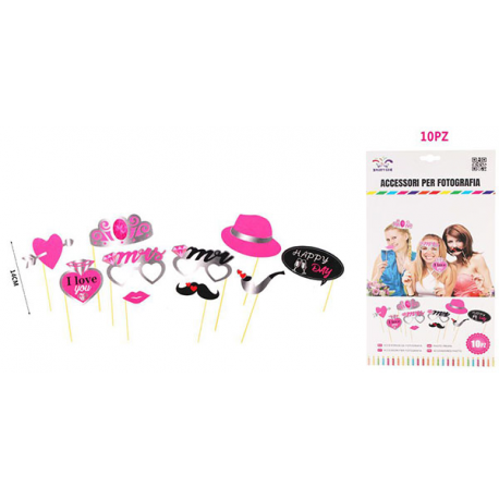 PHOTO BOOT WEDDING PINK 10 Pz.