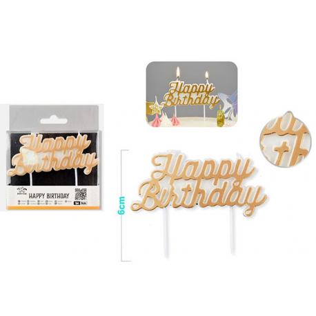 CANDELINA \\"HAPPY BIRTHDAY\\" ORO