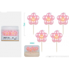CANDELINE FIORI ROSA 5 PZ. 7cm