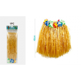 GONNA HAWAIANA CORTA CON FIORI 40cm