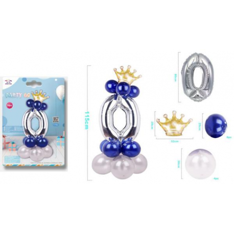 SET CENTROTAVOLA PALLONCINI MYLAR N.0 ARGENTO