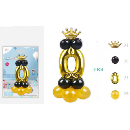 SET CENTROTAVOLA PALLONCINI MYLAR N.0 ORO