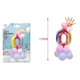 SET CENTROTAVOLA PALLONCINI MYLAR N.0 RAINBOW