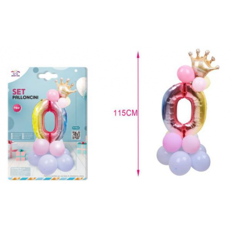 SET CENTROTAVOLA PALLONCINI MYLAR N.0 RAINBOW
