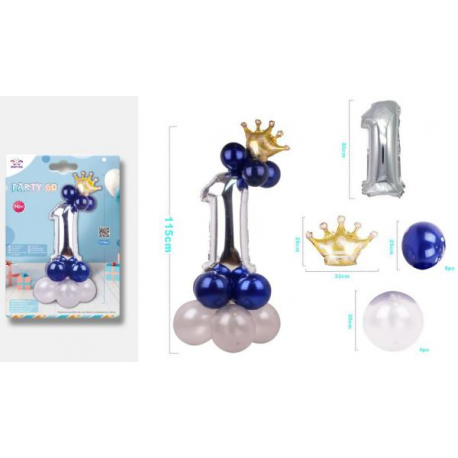 SET CENTROTAVOLA PALLONCINI MYLAR N.1 ARGENTO